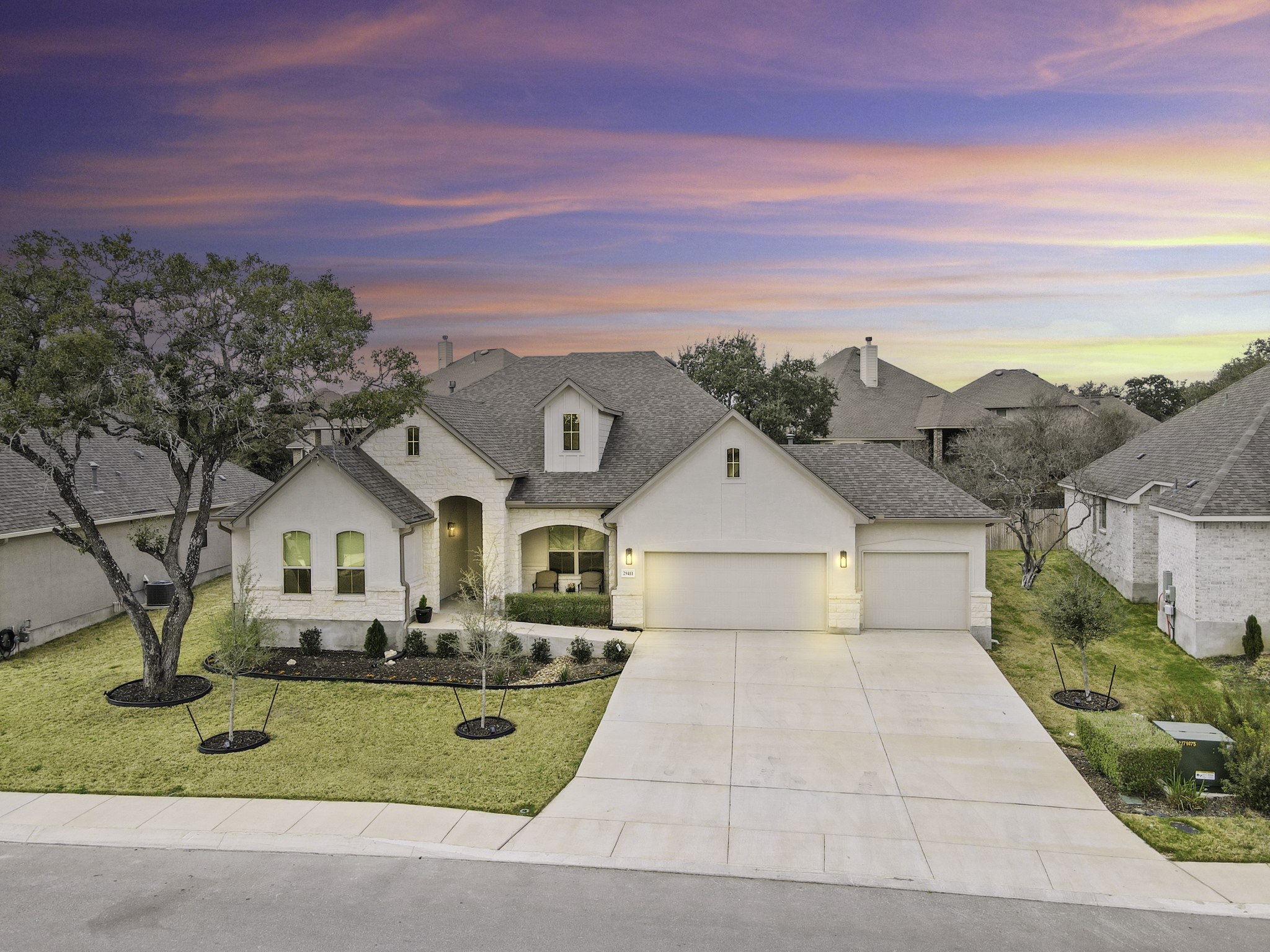 29411 Kearney Ridge Boerne, TX 78015 - Photo 33 of 34 a front view of a house with a yard