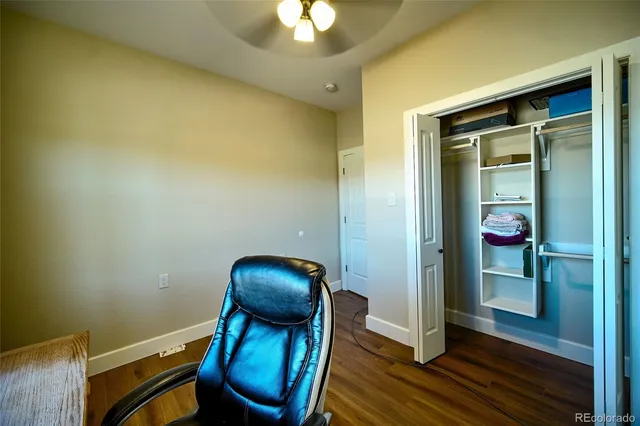 a chair and table in a room