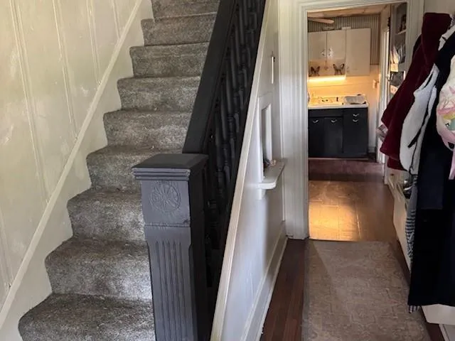 a view of stairs