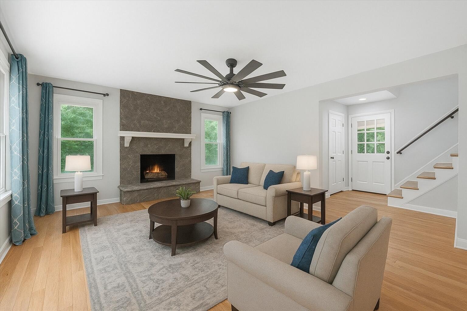 422 Willow Creek Road Rocky Mount, VA 24151 - Photo 8 of 70 a living room with furniture and a fireplace