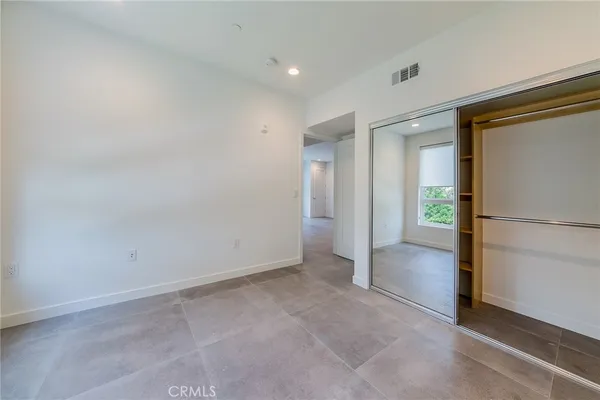 an empty room with a door