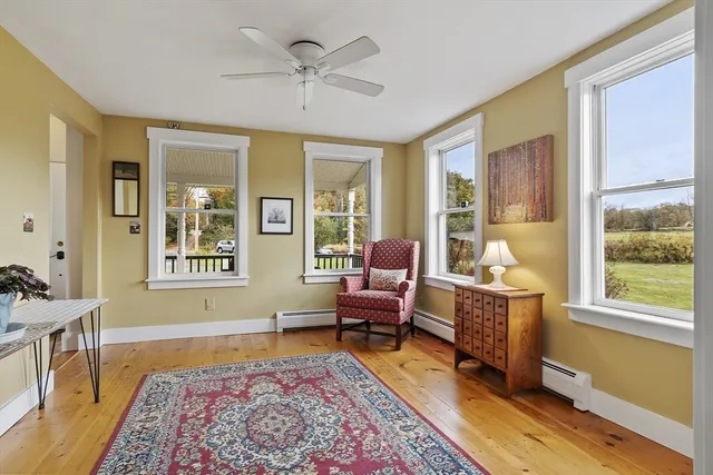 a view of a livingroom with a chandelier