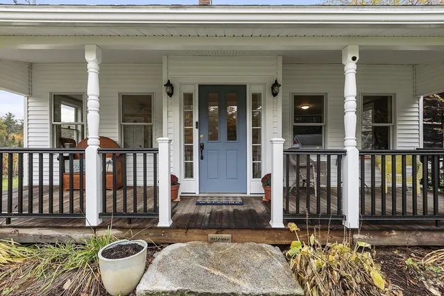 a front view of a house with a window