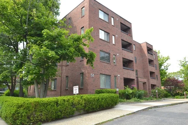 a front view of a building