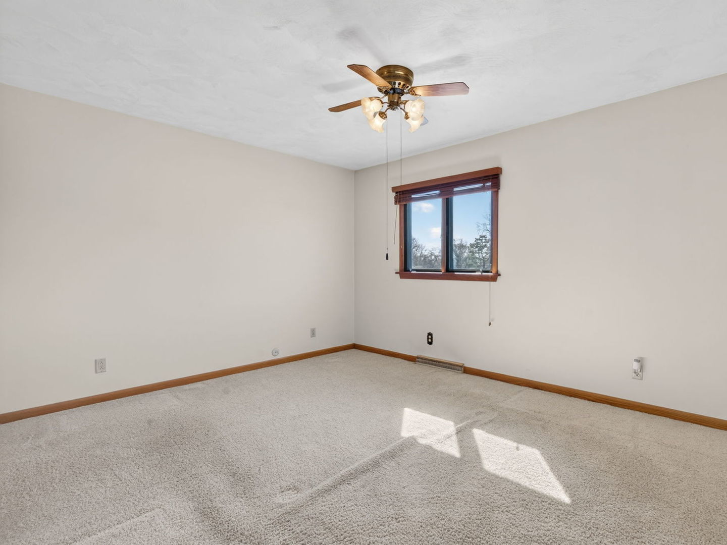 185 North Dewey Street Diamond, IL 60416 - Photo 19 of 39 an empty room with a chandelier fan and windows