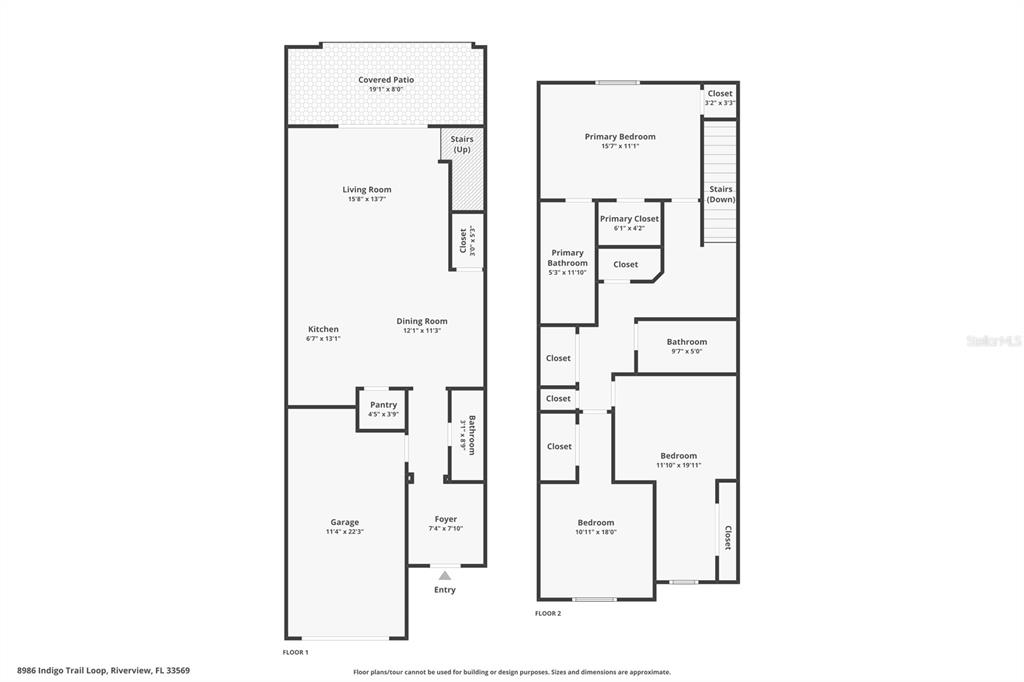 8986 Indigo Trail Loop Riverview, FL 33578 - Photo 26 of 28 a picture of a floor plan