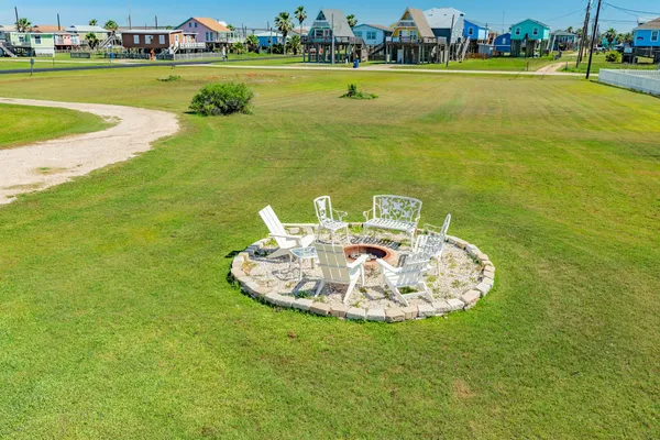 a view of a lake with a big yard