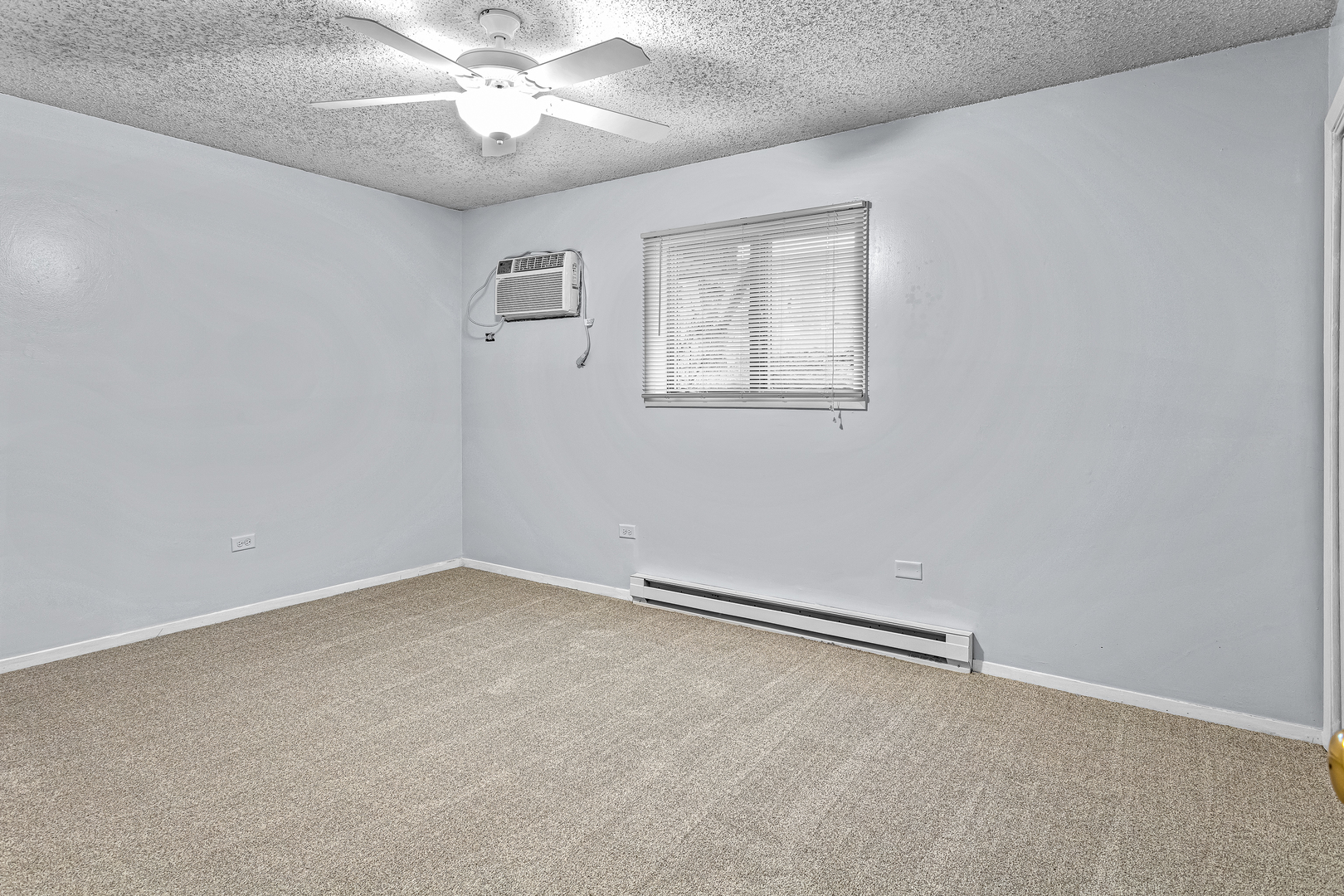 216 Madison Street, Unit 1A Joliet, IL 60435 - Photo 8 of 13 an empty room with a window and a ceiling fan
