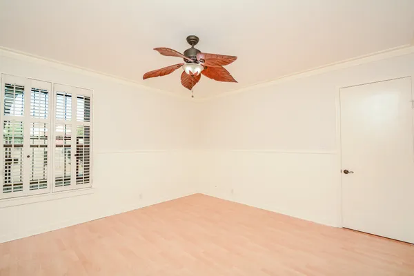 a view of a room with racks on the wall