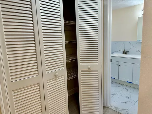 a view of a bathroom from a bathroom