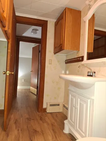 a view of a wooden door