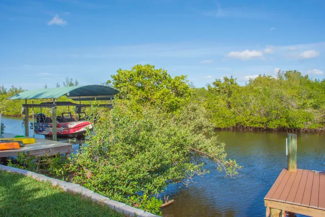 a view of a lake with houses