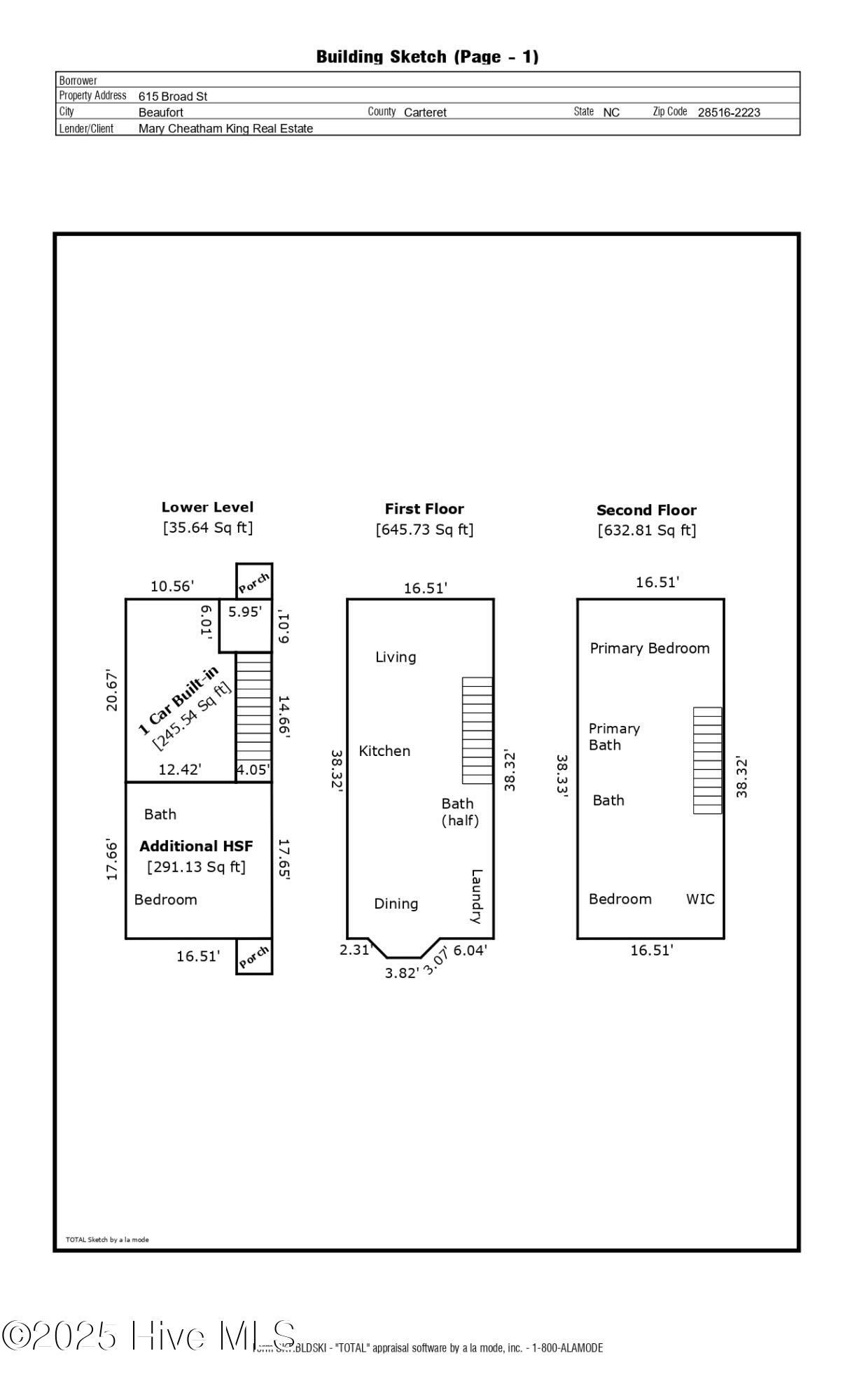 615 Broad Street, Unit B Beaufort, NC 28516 - Photo 29 of 29 Sketch/Floorplan