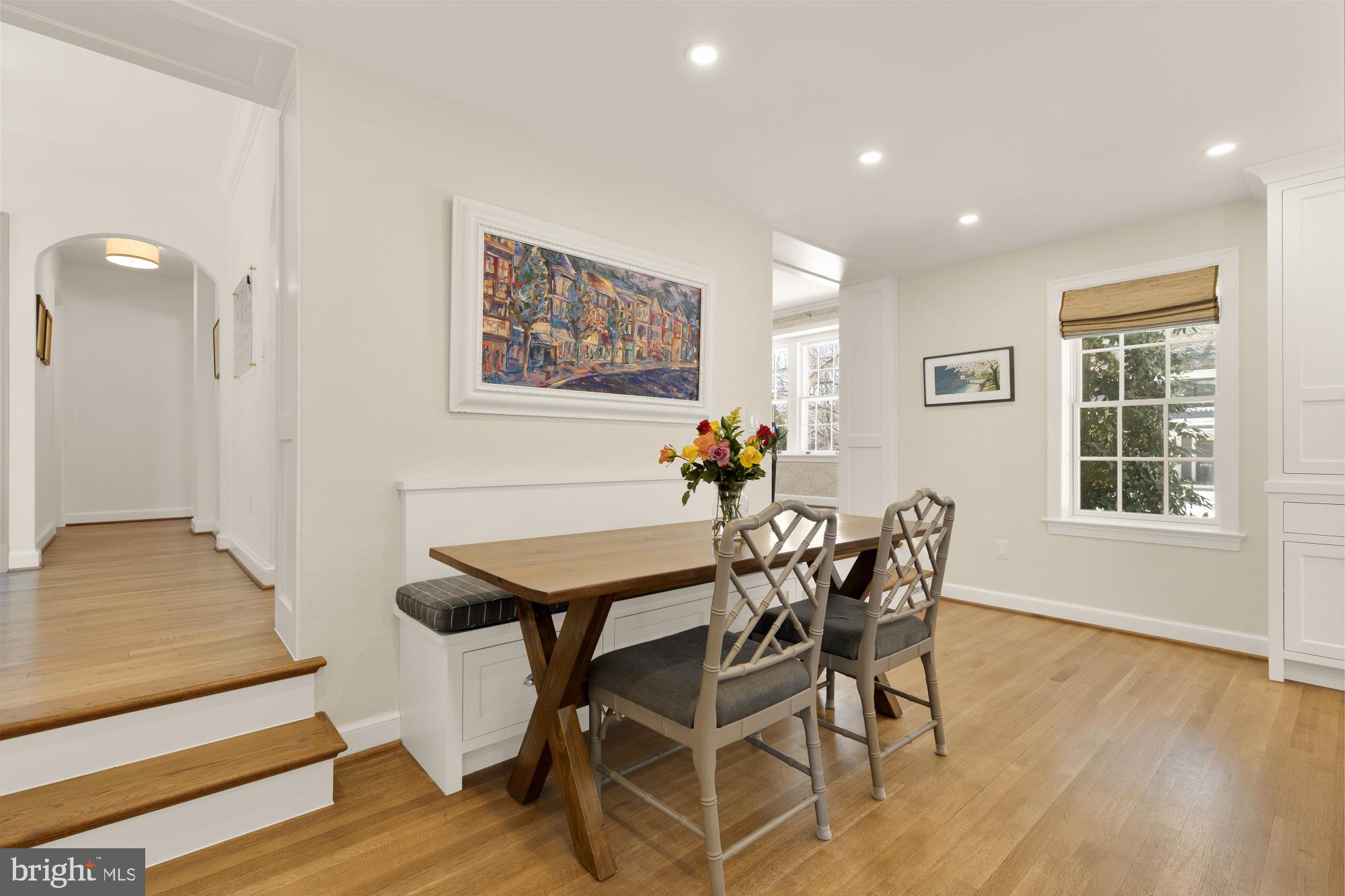 4501 47th Street Northwest Washington, DC 20016 - Photo 9 of 61 a view of a dining room with furniture and wooden floor