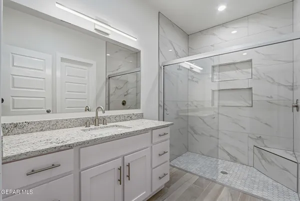 a bathroom with a shower