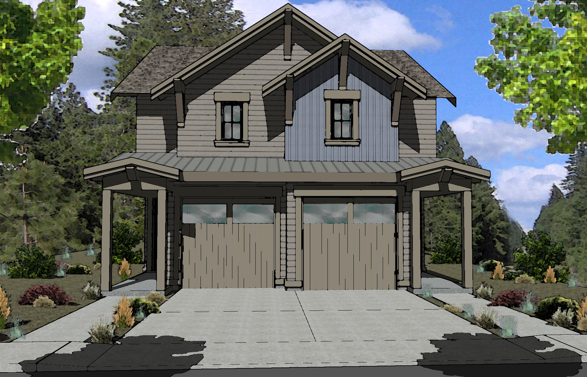 20136 Reed Lane Bend, OR 97702 - Photo 1 of 8 Duplex Plan C color elevaton