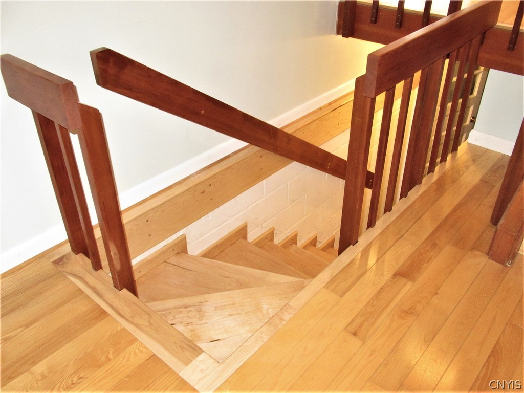 4546 Limestone Drive Manlius, NY 13104 - Photo 39 of 50 Beautiful hand crafted stairs to the unfinished ba