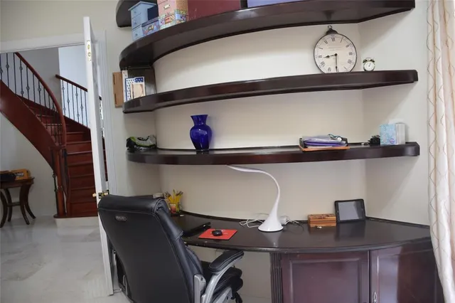 a view of dining room with furniture