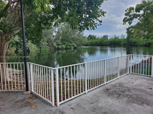 a balcony with lake view