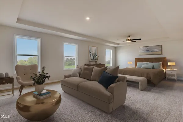 a living room with furniture