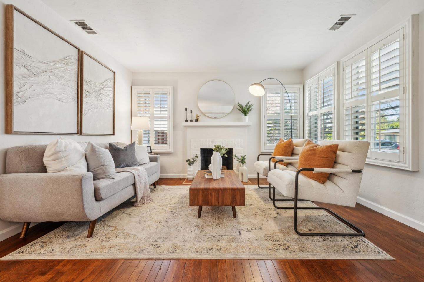 1035 Henderson Avenue Menlo Park, CA 94025 - Photo 11 of 38 a living room with furniture fireplace and a large window