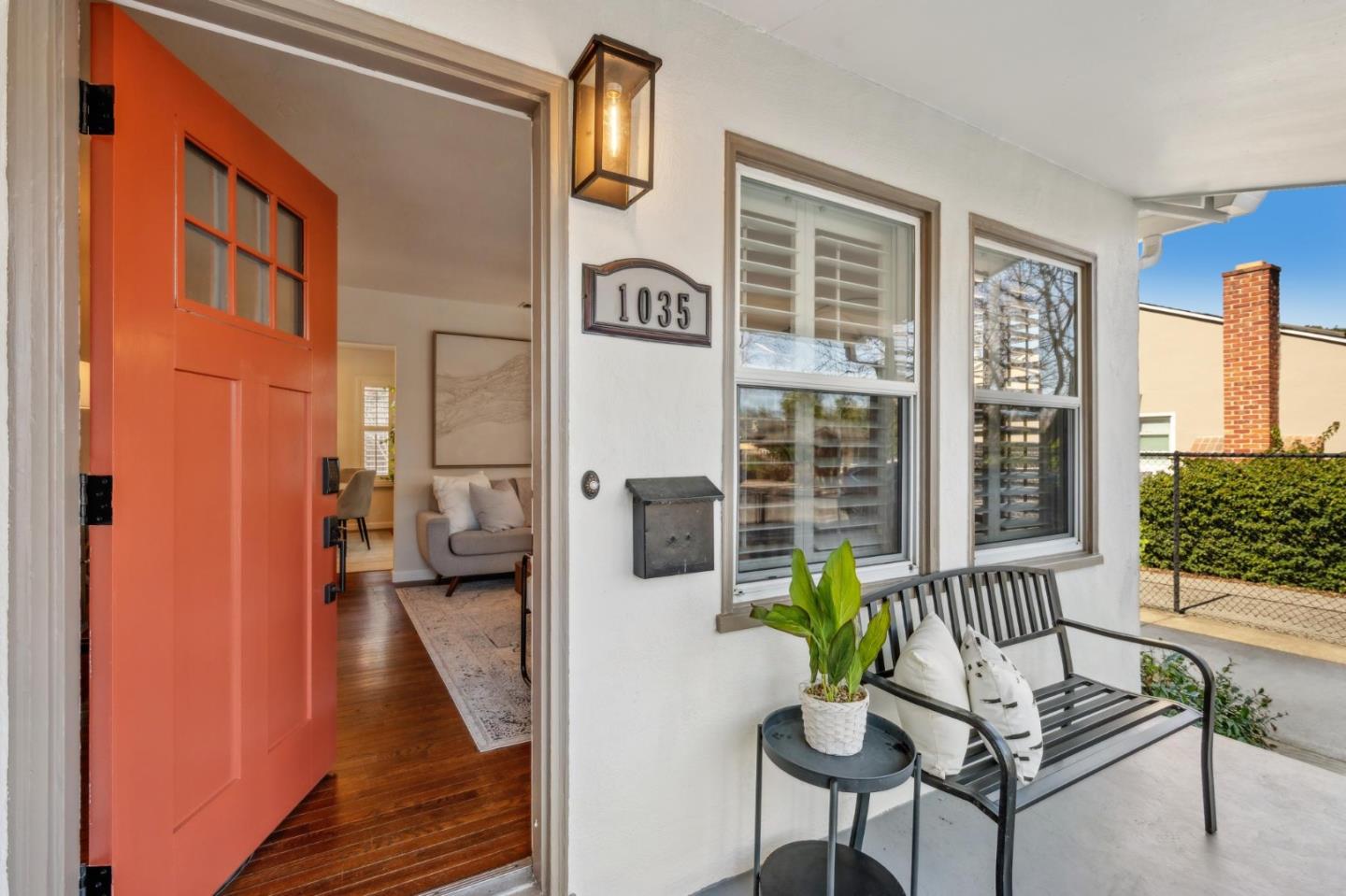 1035 Henderson Avenue Menlo Park, CA 94025 - Photo 15 of 38 a living room with furniture and a potted plant