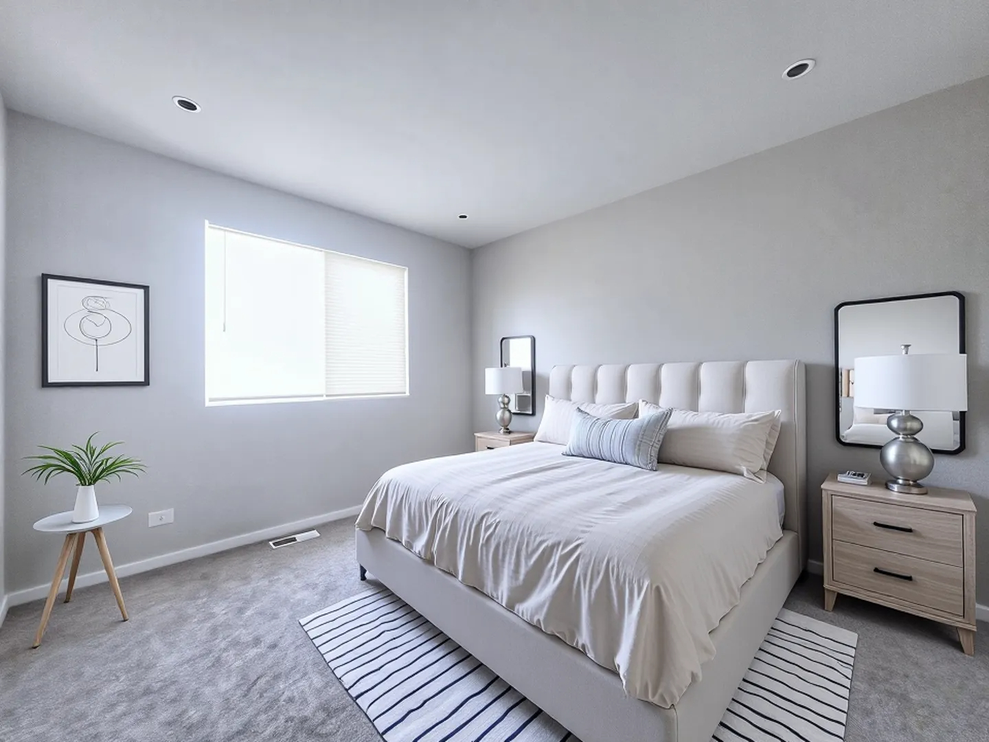 14326 Irving Avenue Dolton, IL 60419 - Photo 12 of 31 a bedroom with a large bed and a potted plant