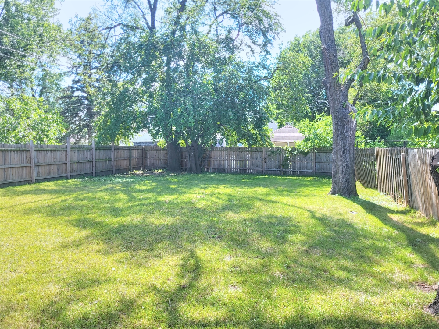 14326 Irving Avenue Dolton, IL 60419 - Photo 29 of 31 a view of a backyard with a large tree and wooden fence