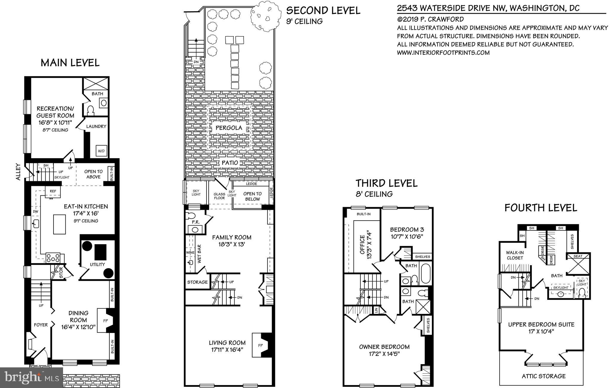 2543 Waterside Drive Northwest Washington, DC 20008 - Photo 41 of 41 Floor Plan - Approx 3100 Sq Ft Living Space