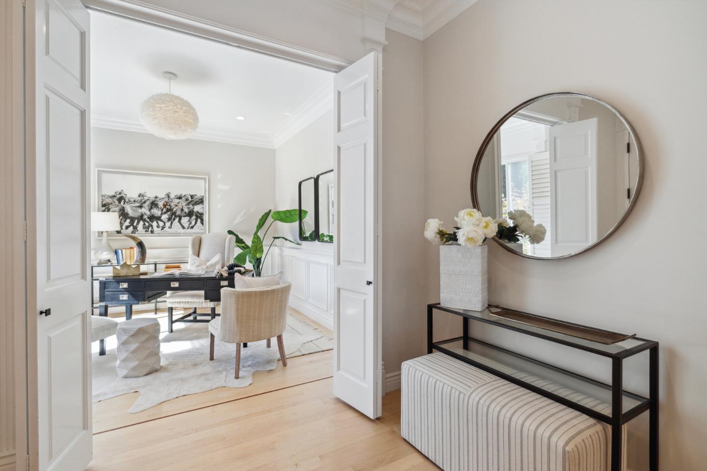 1330 Benito Avenue Burlingame, CA 94010 - Photo 13 of 60 a living room with furniture flowerpot and a mirror