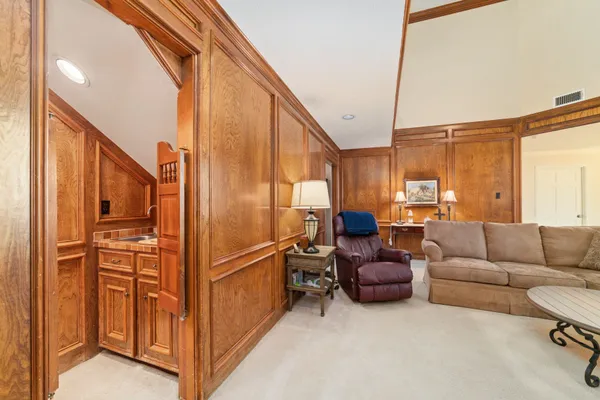 a living room with furniture