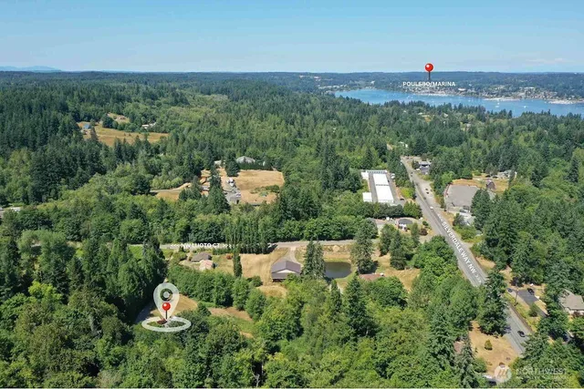 an aerial view of multiple house
