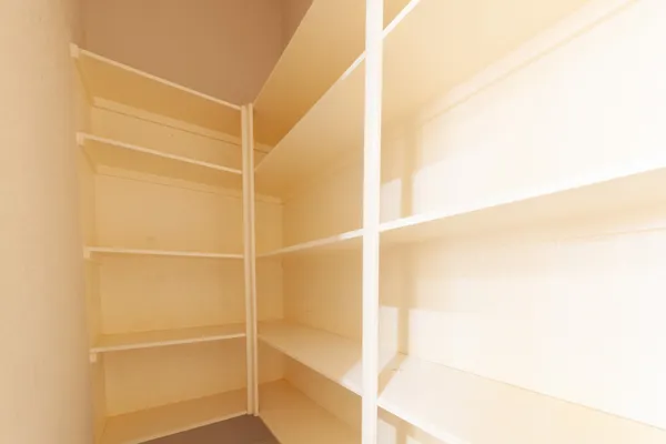 a view of a room with racks