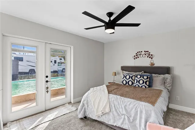 a view of a city with a lake