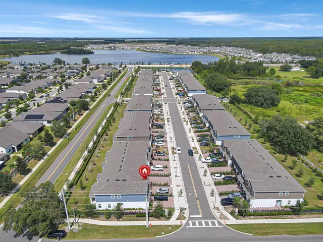 an aerial view of a city