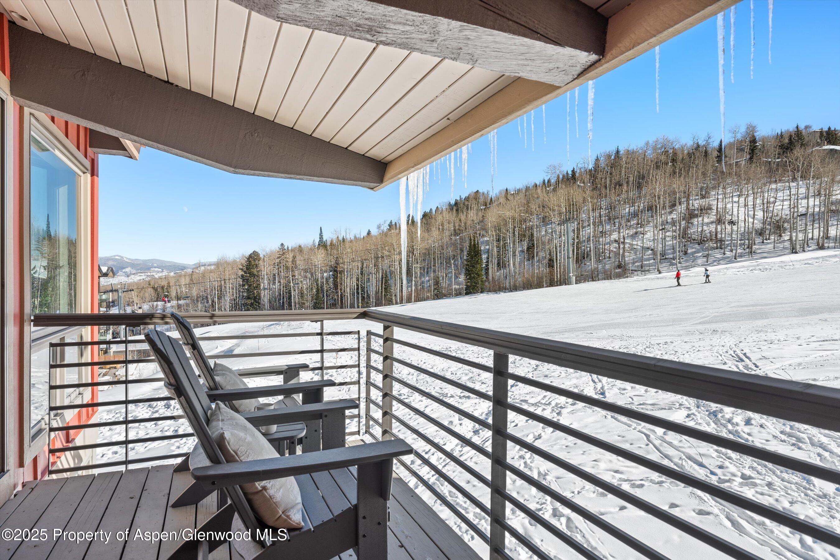 360 Wood Road, Unit 301 Snowmass Village, CO 81615 - Photo 15 of 47 Deck Looking at Assay Hill