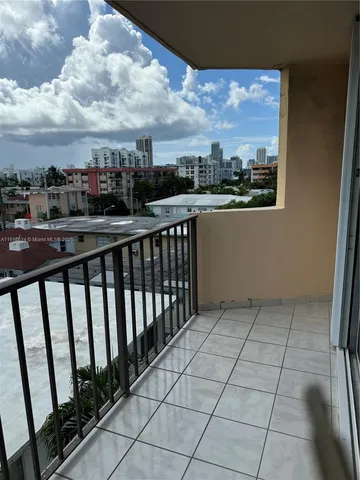 a view of city from a balcony
