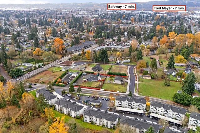 an aerial view of a city