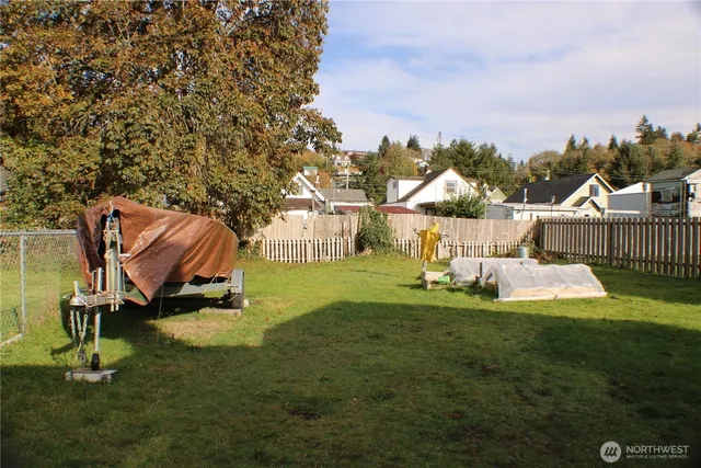 a view of a park with slide