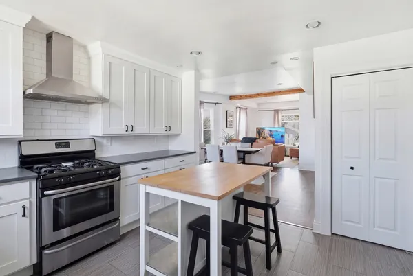 a living room with furniture