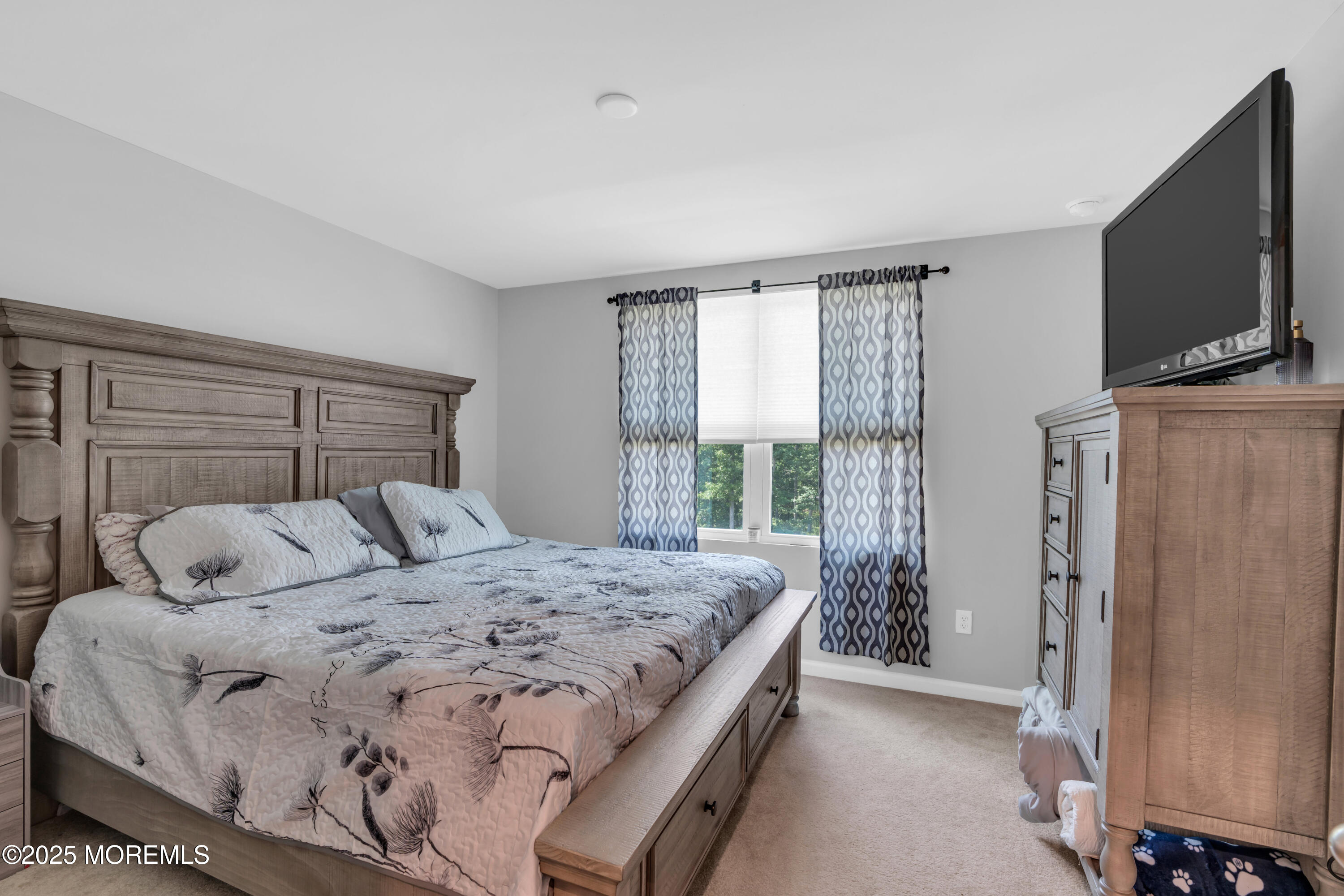 703 Cypress Street Forked River, NJ 08731 - Photo 23 of 50 a bedroom with a large window and a flat screen tv