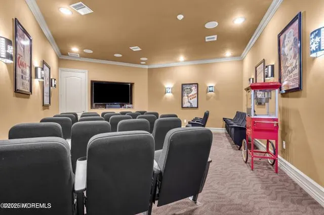 a view of a a dining room with furniture