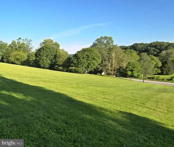 a view of a field with a big yard