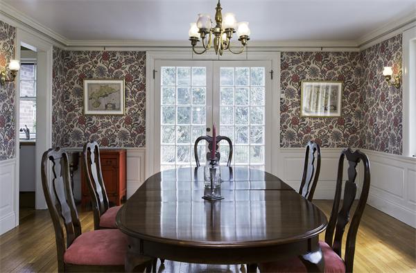 104 Crofton Road Newton, MA 02468 - Photo 11 of 30 a view of a dining room with furniture window and outside view
