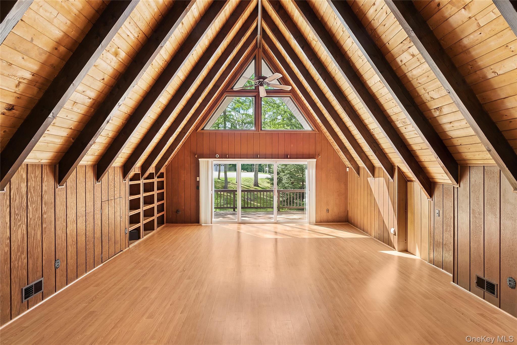 600 Highwood Road Southold, NY 11971 - Photo 3 of 14 Living Room A-Frame with Sliders to side deck and yard.