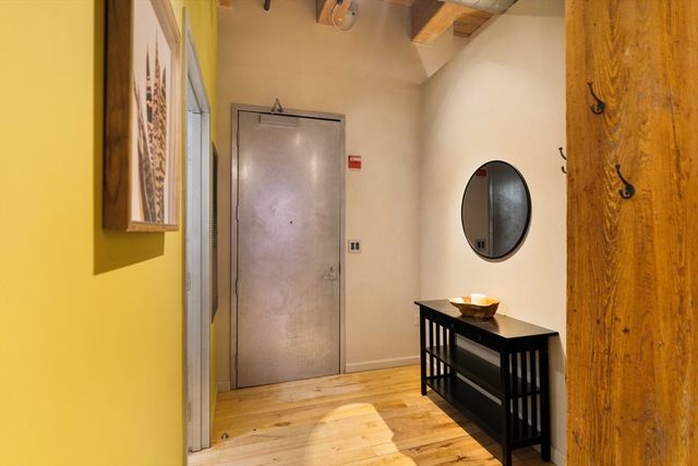 a front view of a building with street view