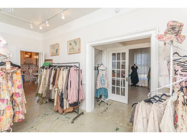 a view of a livingroom with furniture and a furniture