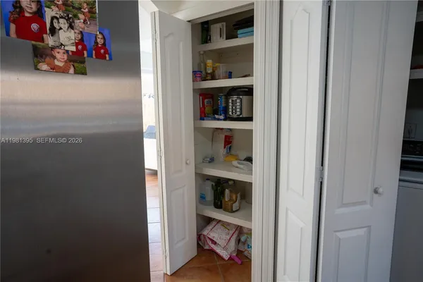 a view of a livingroom with storage