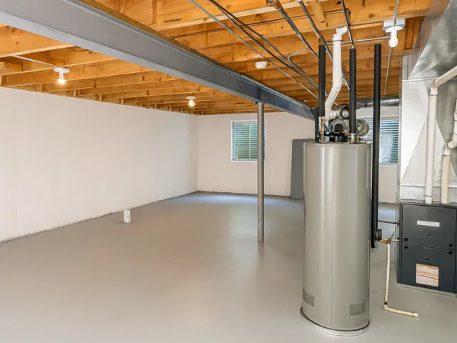 a view of a room with a door