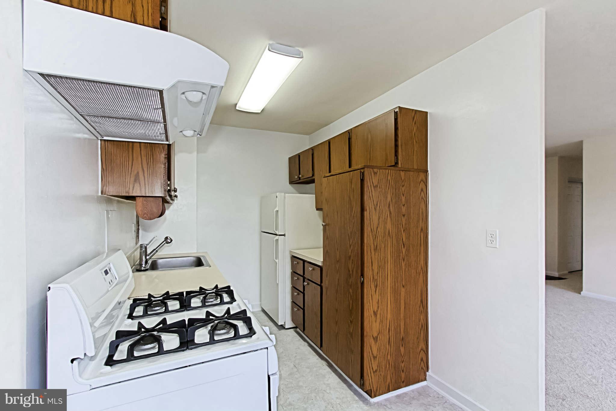 1300 South Arlington Ridge Road, Unit 201 Arlington, VA 22202 - Photo 14 of 29 a kitchen with stainless steel appliances a stove a refrigerator and cabinets
